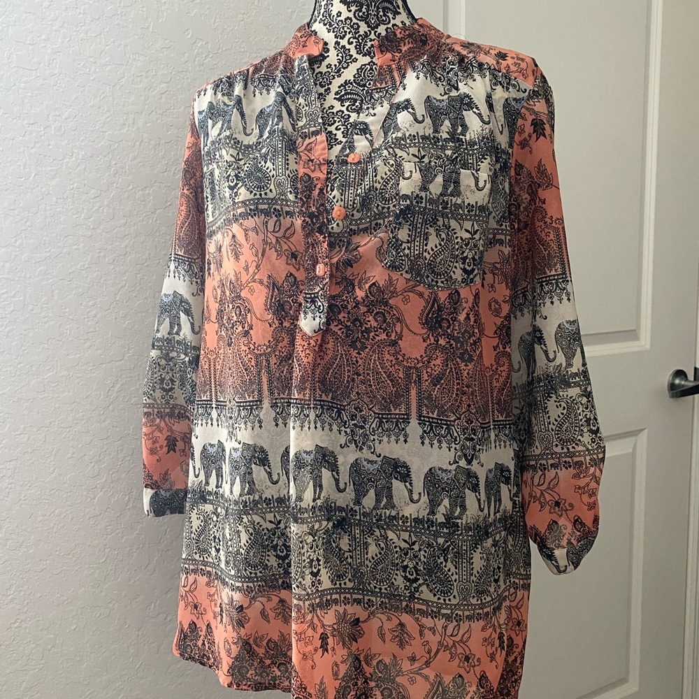 Live 4 Truth Orange and Black Casual Button Down Shirt